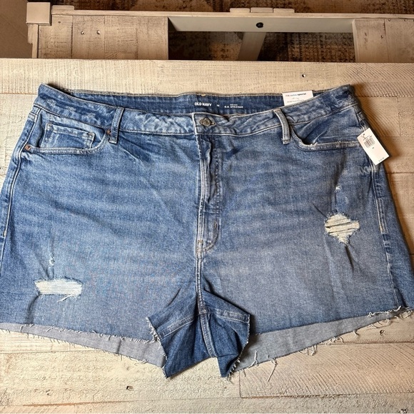 Old Navy O.G. Straight Shorts Cut Off Size 26 High Rise Secret Smooth Pockets - Picture 2 of 16